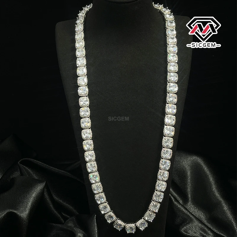 SICGEM Pass Diamond Tester Moissanite Necklace 925 Silver Diamond Chain VVS  Moissanite Necklace Women