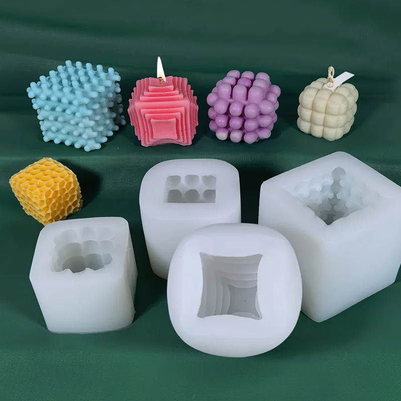 DIY Standard Factory Price New Cube Series Candle Silicone Mold Food Grade Baking Custom Silicone Mold Easter For Candle Making