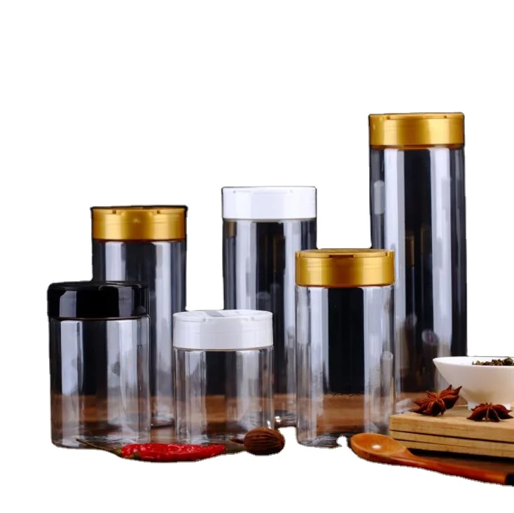 655 мл пластиковые пустые бутылки для приправ, соли, порошка, приправ, пищи, Кухонный Контейнер для соуса, банка, крышка для риса, сахара, крышка 876