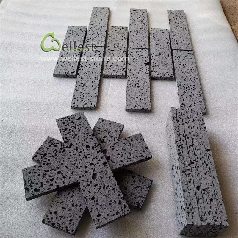 lava stone black wall cladding tile