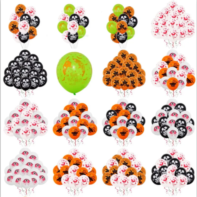 Hot Sale Halloween Party Balloons   Halloween Props Latex  Printing Balloons  Party Decoration 20options 50pcs/bag