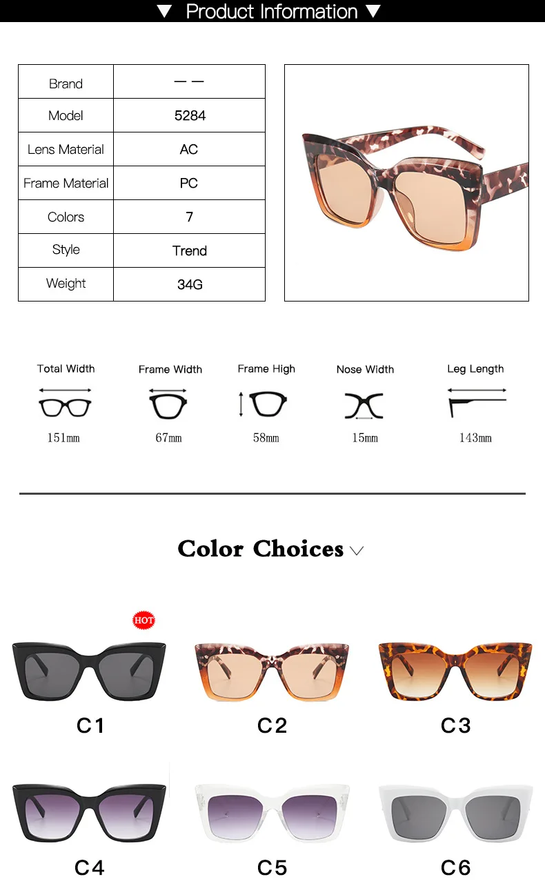 New arrivals fashion eye cat oversized sunglasses women 2023