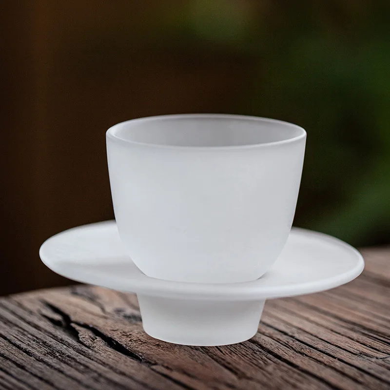 Kung fu tea set small cup Thickened heat resistant tea set with plate Drinking Glasses Tumblers Wholesale Bulk