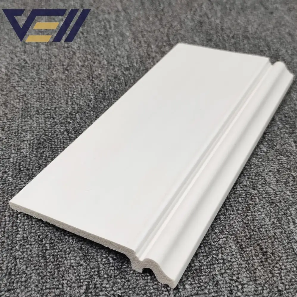 Vell High Quality factory white black PS skirting board  tiles plastic  board design for  kitchen cabinet