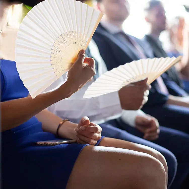 Church Wedding Gift Portable And Easy To Carry Large Asian Silk Colored Custom Hand Fan