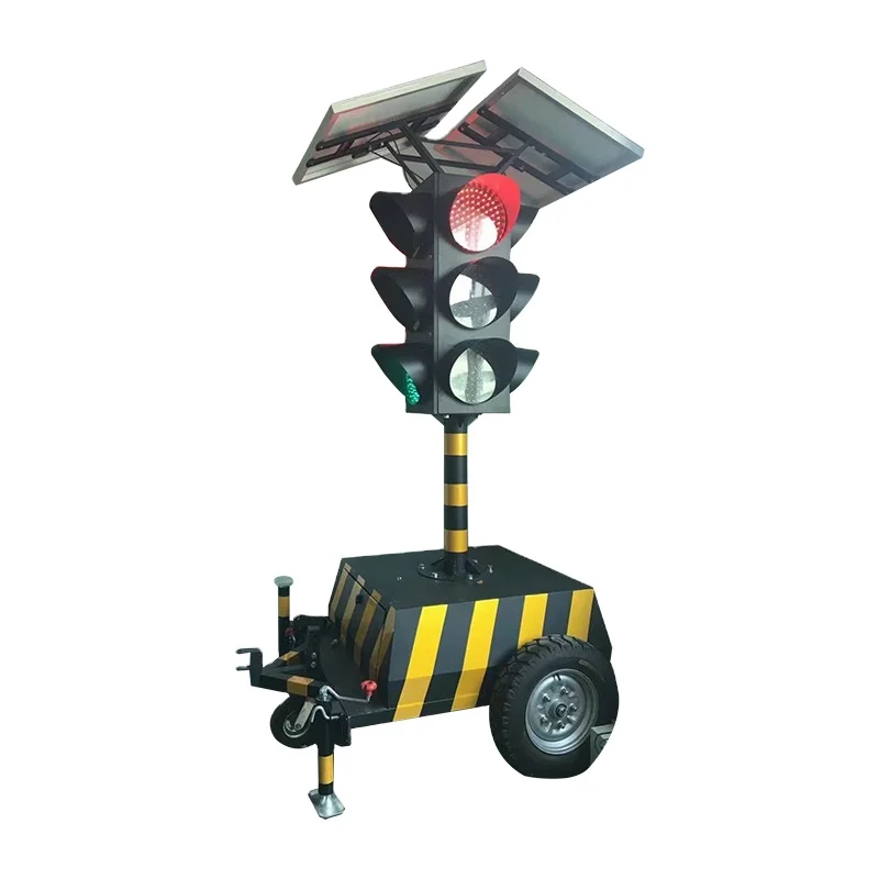Portable Temporary Crossroad Used Warning Movable Road Safety Led Solar Traffic Signal Light