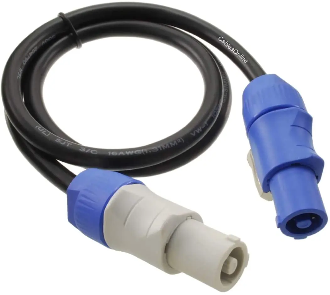 Professional Stage Light Audio Powercon male female connector 3*1.0mm 3*1.5mm 3*2.5mm Cable