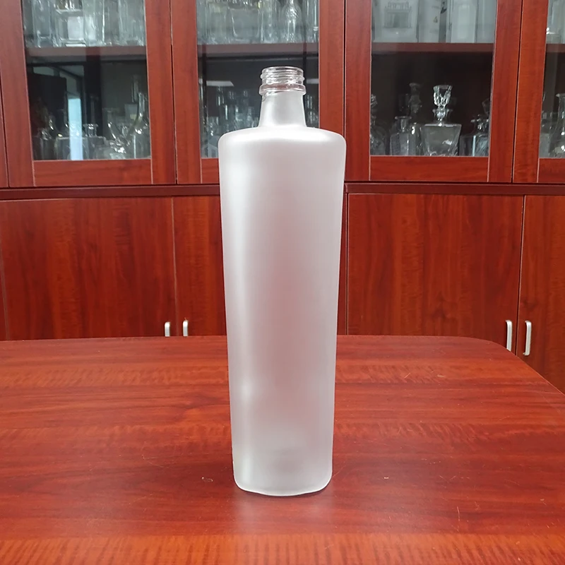 Europe strong alcohol frosted glass bottles for vodka 750 ml