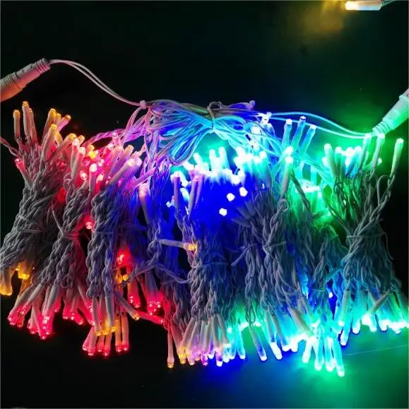 Custom Warm White Festoon Outdoor Icicle String Lights Waterproof Blue Emitting LED Christmas Lights Curtain RGB Light Curtain