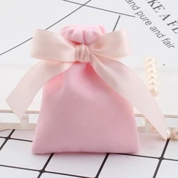 Бархатная упаковка, черный мешочек для ювелирных изделий, Розовая обувь на шнурке с принтом логотипа, бархатные мешочки на шнурке с кисточками