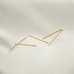 Stylish designer pins 18K gold plating brass partysu jewelry raw materials factory outlet T type Flat Pins  for Jewelry making