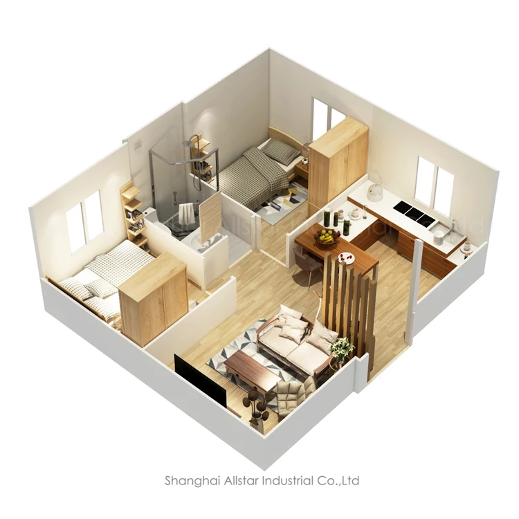 At A Loss Sturdy Sandwich panel house Prefab Container House with Rainproof Easy to install