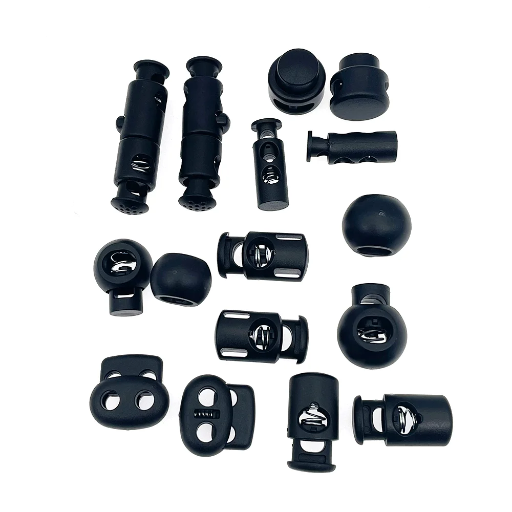 China Factory Stopper Customized Color Shoelaces Drawstring Toggle End Cord Spring Plastic Cord Stoppers