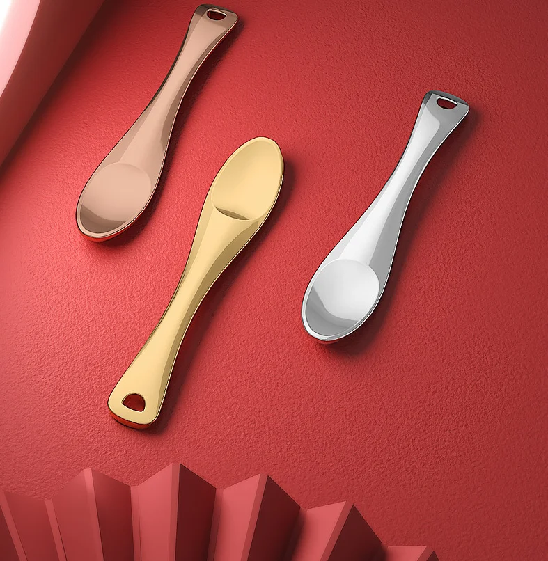 Latest and Hot selling Reusable Skin Care Tool Facial Scoop Mini Metal Cosmetic Spatula