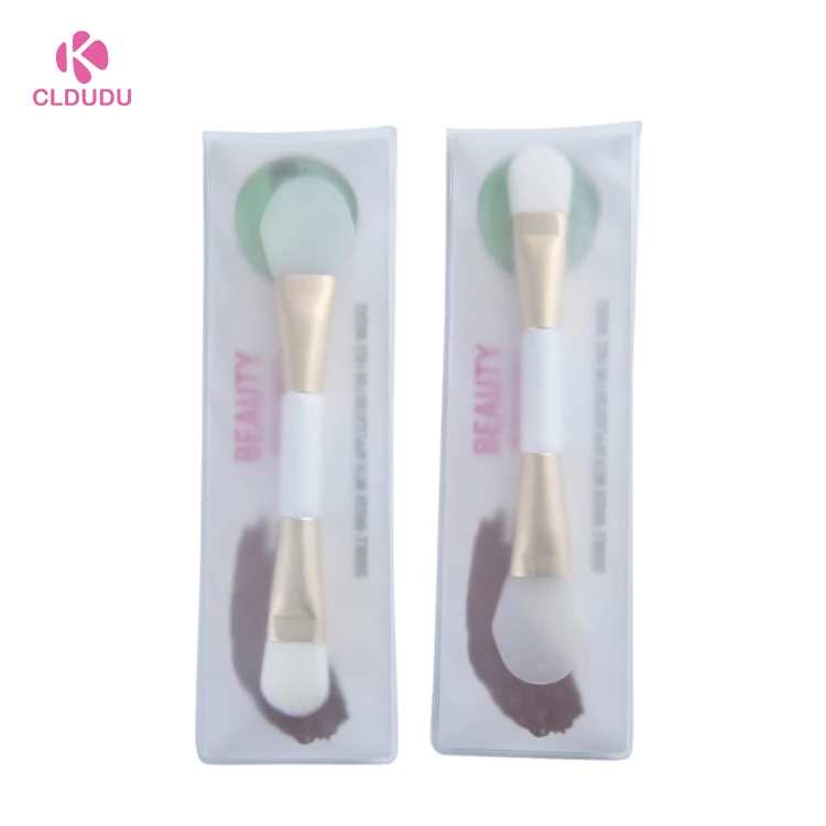  custom logo facial beauty tools clay mask brush double ended