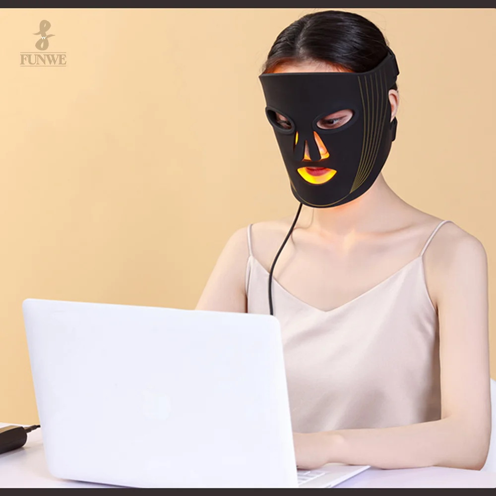 Customizable Fashion Beauty Care Tool Wireless Led Facial Light Therapy Mask Anti-Aging Silica Gel Led Facial Masks