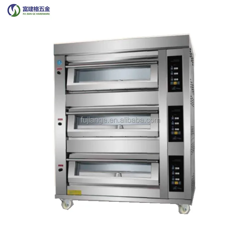 Bakery Machine Baking Equipment 3 Deck 9 Tray Infrared Food Oven Pizza Ovens With Stone Deck Fashion Type Electric Oven