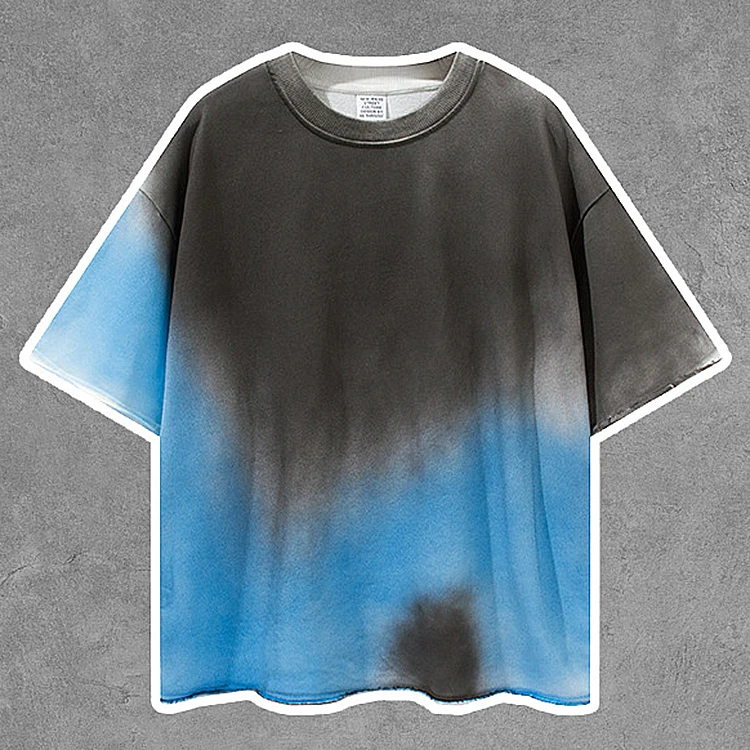 Hot selling distressed t shirt fashion streetwear vintage tie dye t shirt
