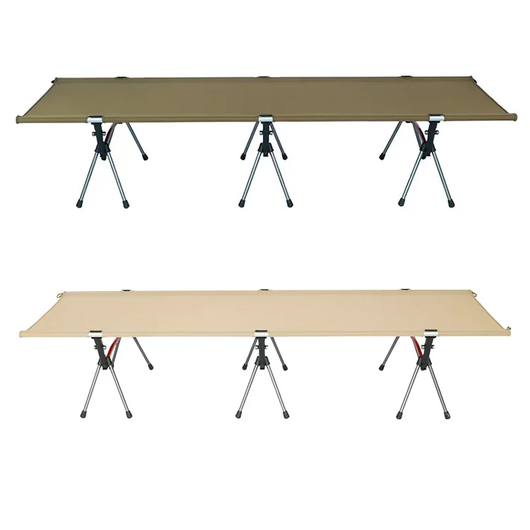 Ultra-Light Portable Camping Cot High-Stretch Metal Foldable Bed Easy Folding Vintage Lavitating Design Hiking Tent Camping Cot