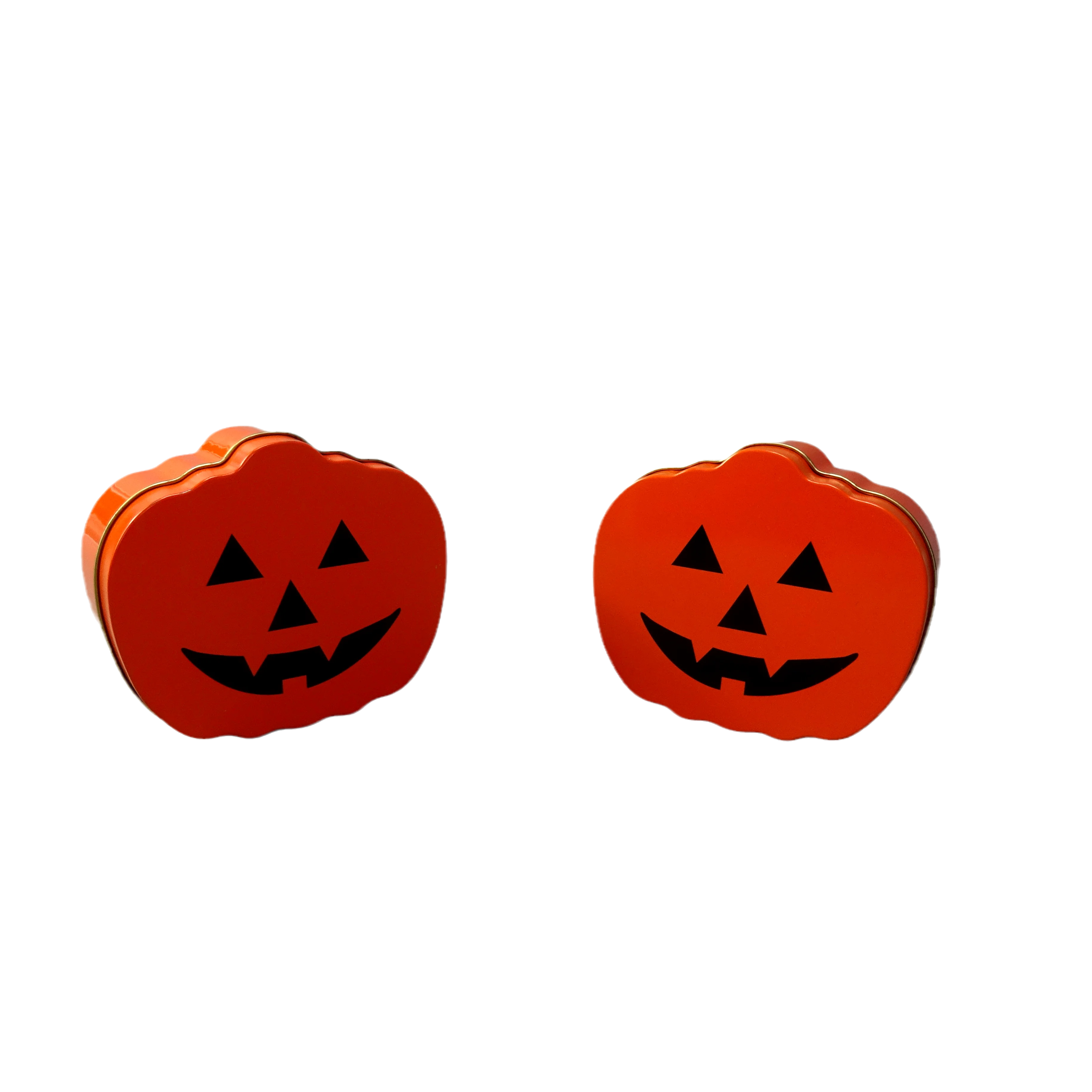 Manufacture design pumpkin shape tin box Halloween style tin can gift packaging boxes
