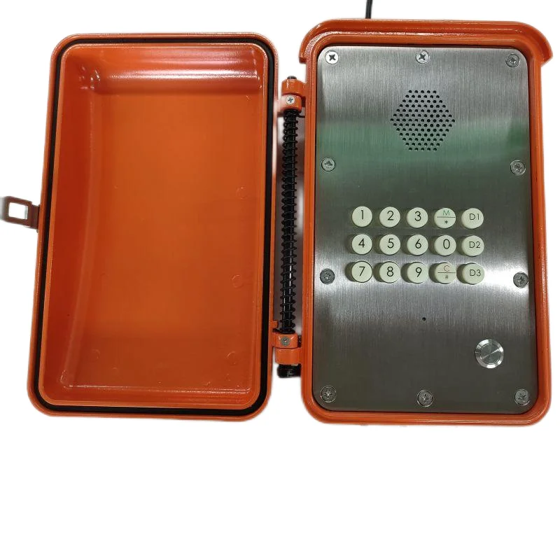 Emergency Telephone Waterproof Metal Phone SUS faceplate Intercom KNSP-13 VOIP Orange Handfree two-way phone