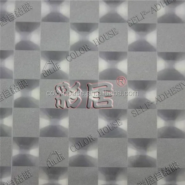Decorative Frosted 3D Embossed Transparent PVC Privacy Film Self-Adhesive Window Sticker Glass Stickers D904
