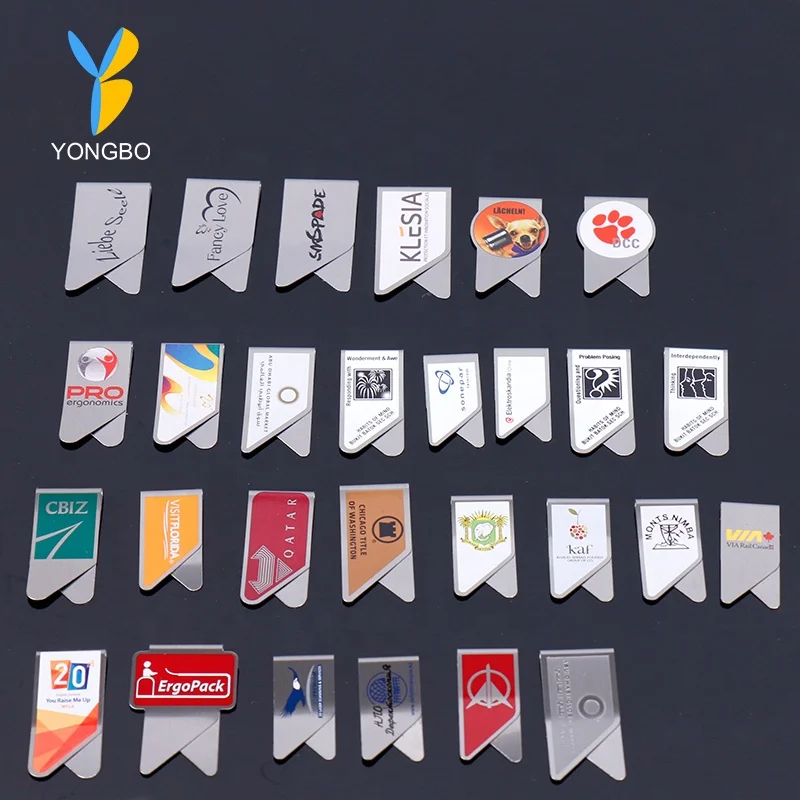 Wholesale souvenir Free sample custom shape Metal Bookmark Clip