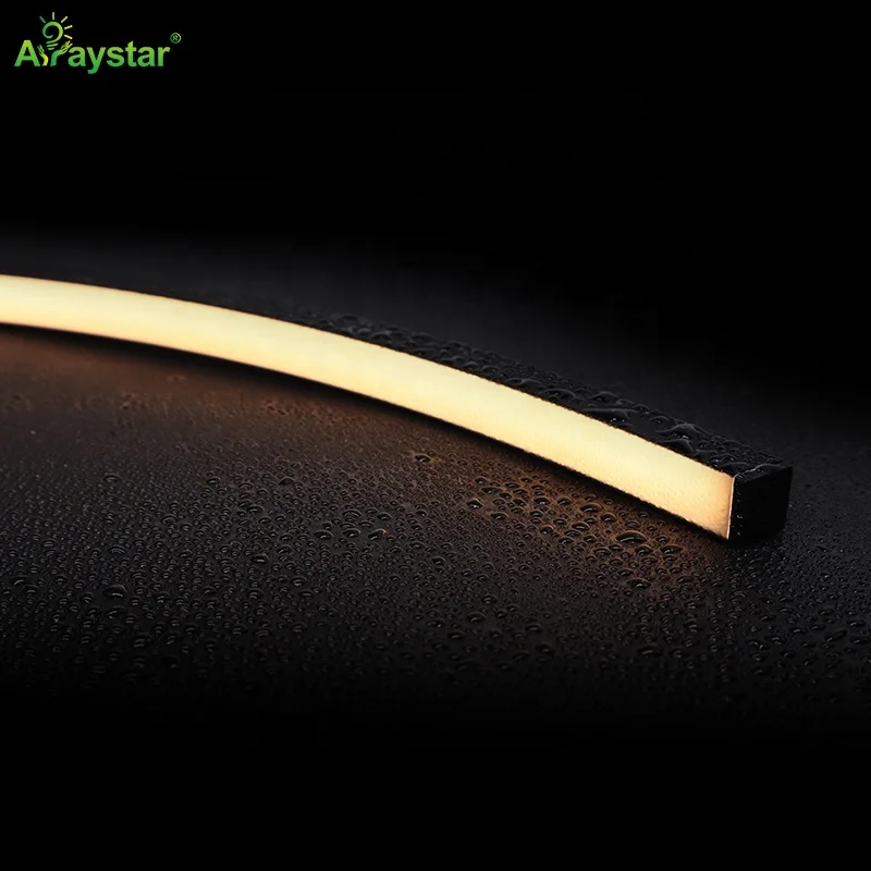Newly Released Black Housing Silicon IP67 24V 13*13mm Top Bend LED Neon Flex Extrusion 180 LEDs/m Strip Light