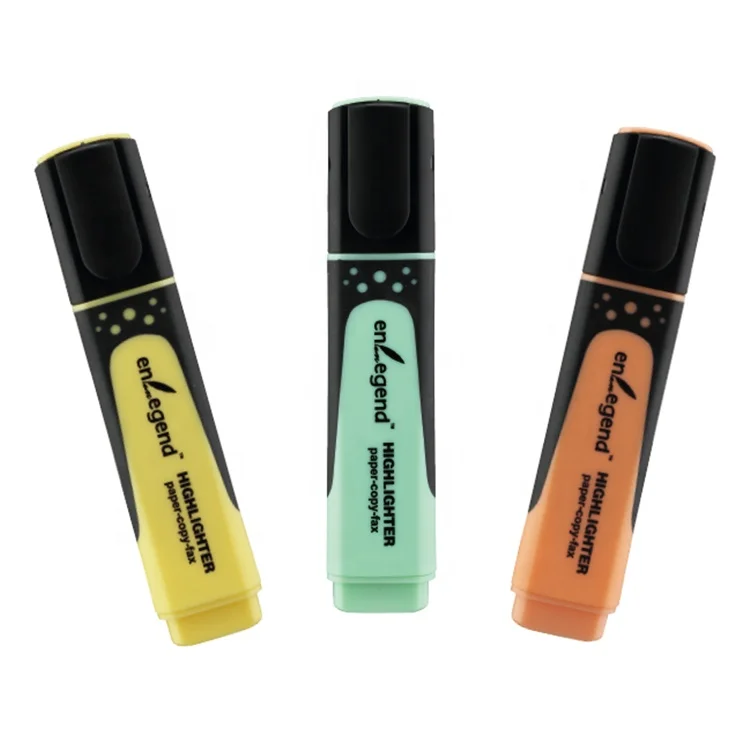 Customizable Pastel Color Square Barrel Highlighters: Aesthetic Pens for School and Office