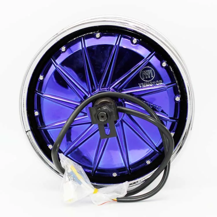 YMMOTOR DC brushless hub motor 72V12 inch 3KW suitable for electric motorcycle scooter Electroplating blue