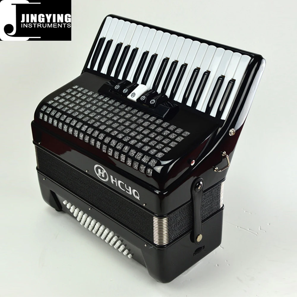 2024 Jingying Music Accordion,Keyboard Style Korean Pine Material 34 Key 72-bass 5 Switches Professional Performance Accordion