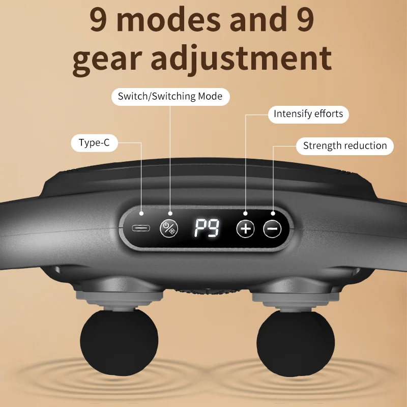Handheld massager Full Body Exercise Strap Massager Neck Back Deep Tissue Impact 6 Head Massage Gun 6 head Fascia Gun