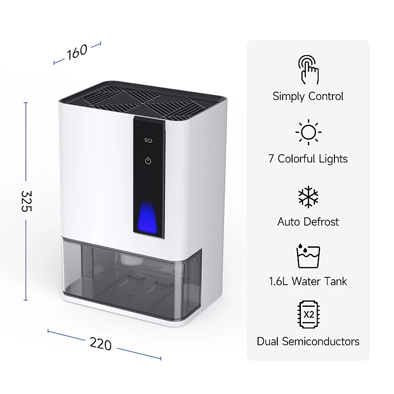 High Quality Dehumidifying Humidity Moisture Removal Indoor Desktop Home Commercial Dehumidifier