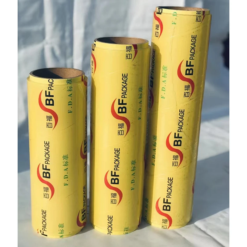 Professional Manufacturer Safety And Hygiene Clear Food Grade Wrap Roll Pvc Cling Film Jumbo Roll For Supermarket/Restaurant
