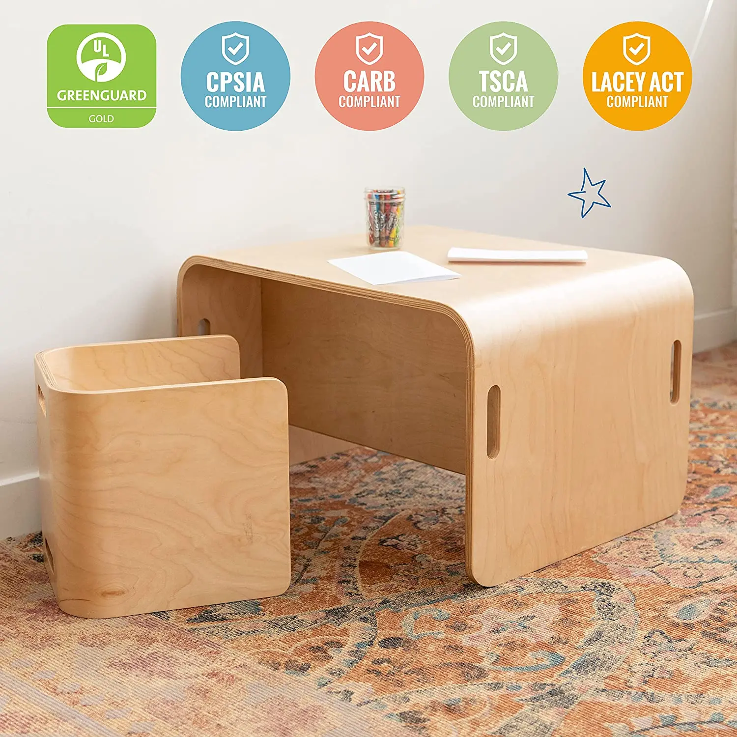 Xiair Preschool Furniture And Equipment Kids Small Children Kids Study Table And Chair Set Library Kindergarten Set