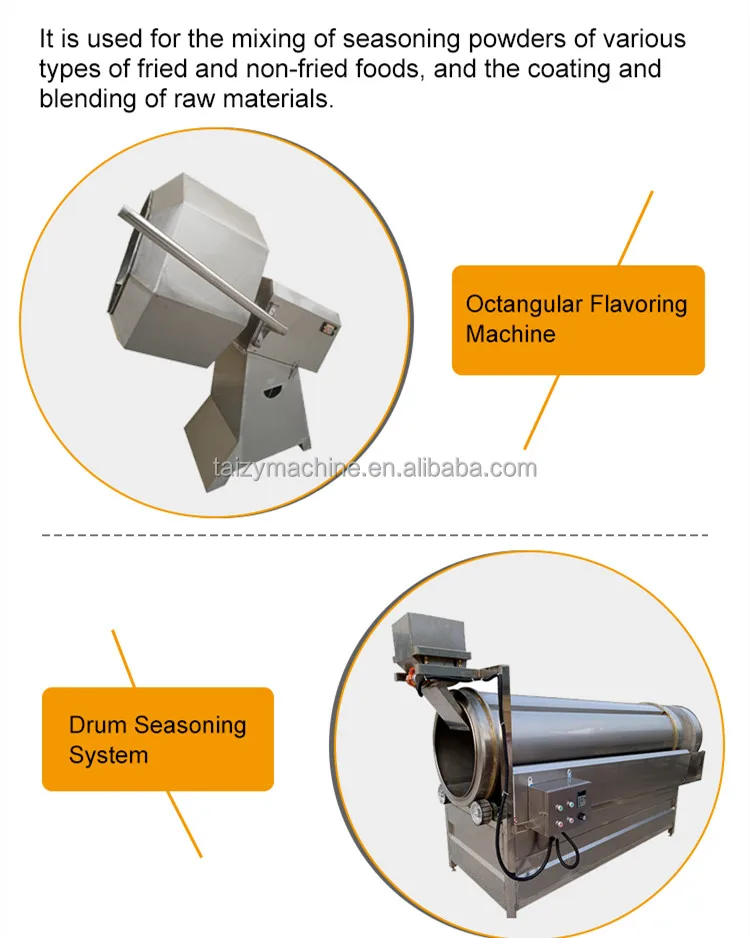 Automatic Mixer Snack Food Chips Drum Seasoning Flavoring Machine Price
