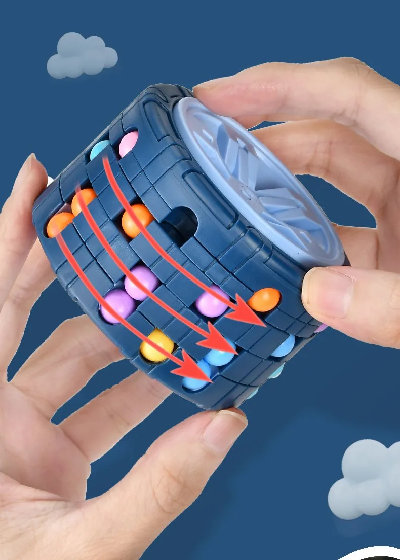 Hot Sale Wholesale Kids Intellectual Development Fidget Toy Puzzle Wheel Rotating Bean Cube Fidget Spinner Reliever Sensory Toy