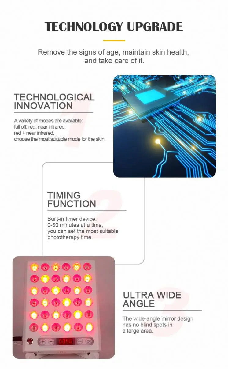 New Arrived 660 Nm 880 Nm  Face Rescue Whitening Red Light Face Led Light Therapy Machine Therapy