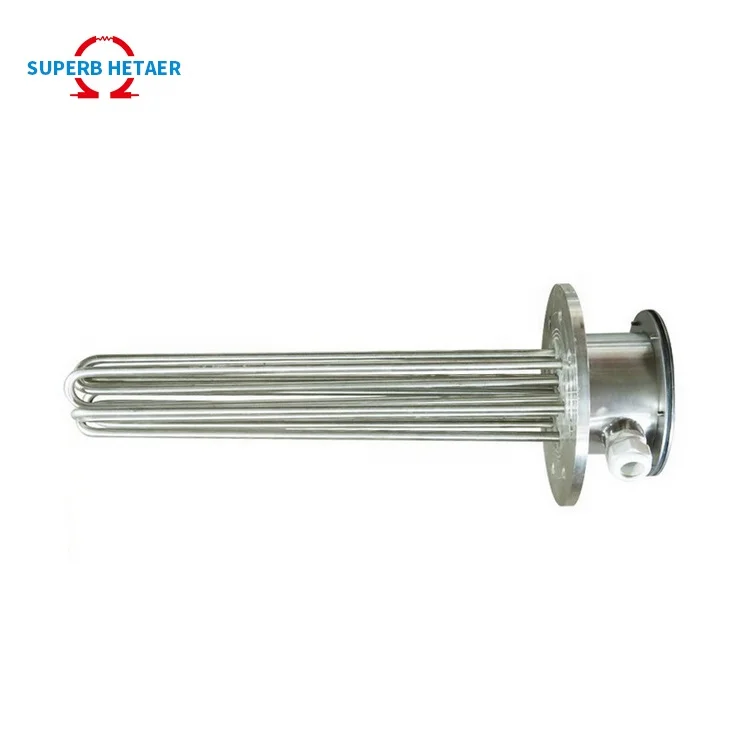 500-10000W Titanium Alloy Immersion Tubular Heater with Flange