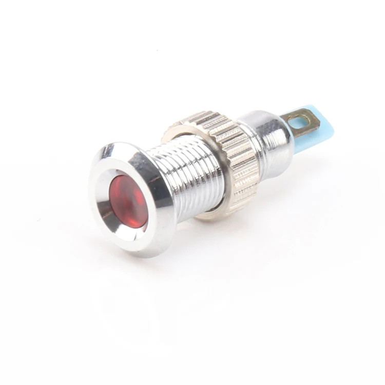 Ce Rohs Водонепроницаемая светодиодная индикаторная лампа 12 В, Металлическая 8 мм круглая лампа с проводом