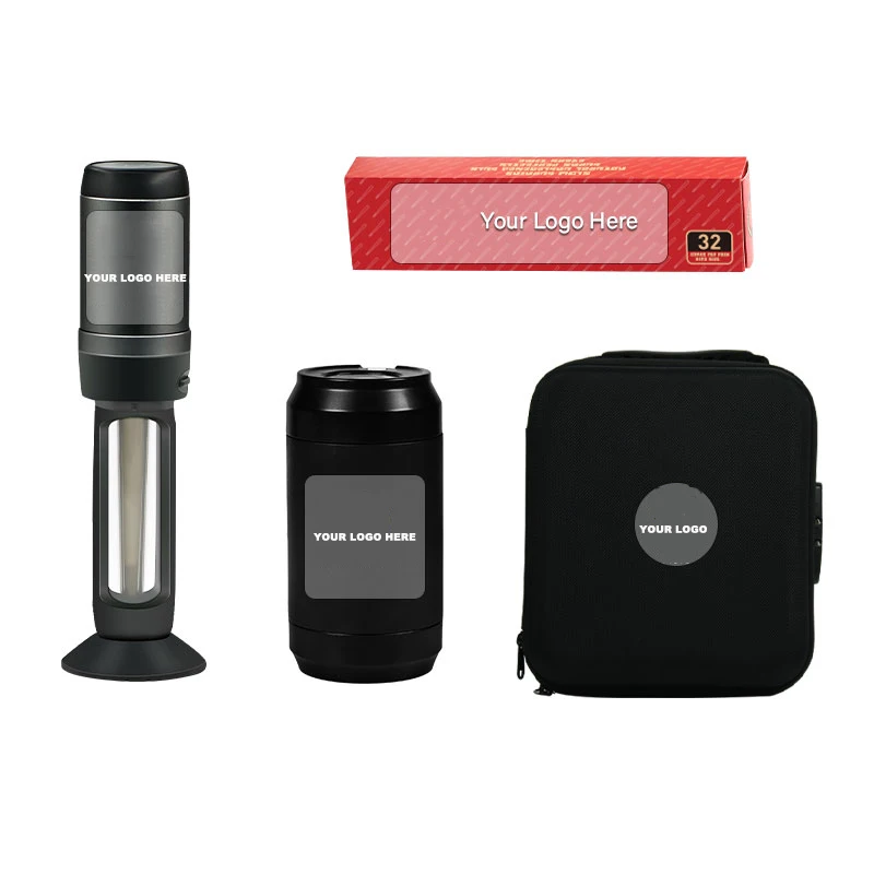 Wholesale Electric Herb Grinder Stash Jar Smoking Set Grinder Kit Custom Logo Pattern Smoking Rolling Tray Kits