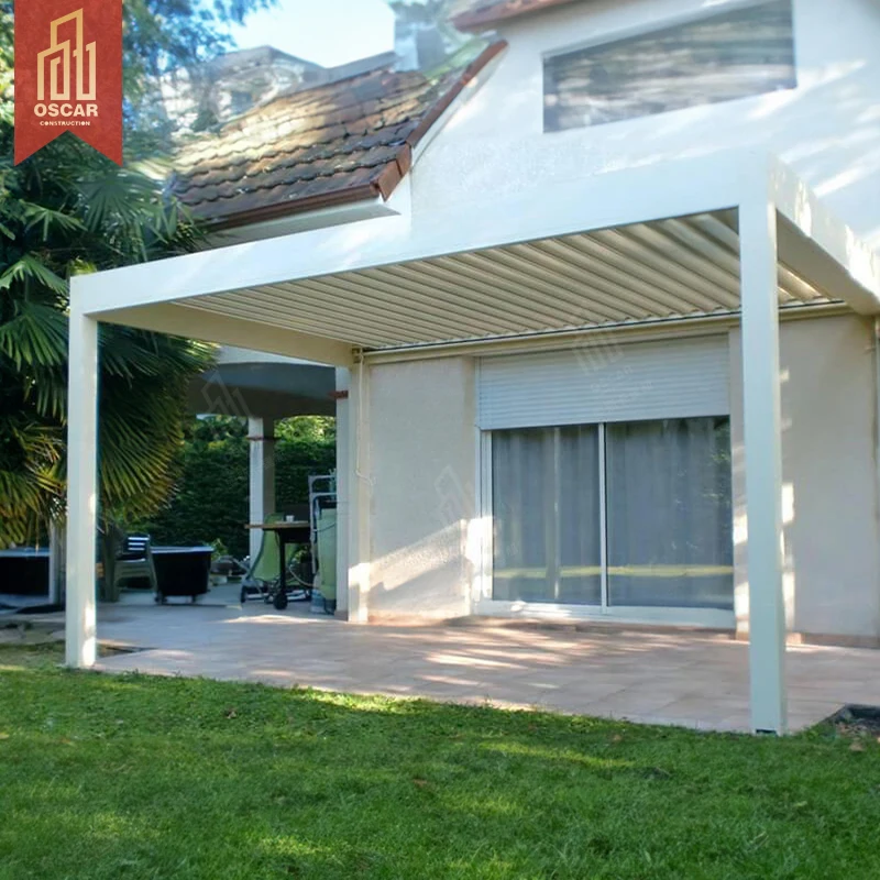 Garden Pergola Gazebo Pergola Aluminum Louvered Roof Metal Luxury Modern Outdoor Waterproof Garden Decorations Power Coated