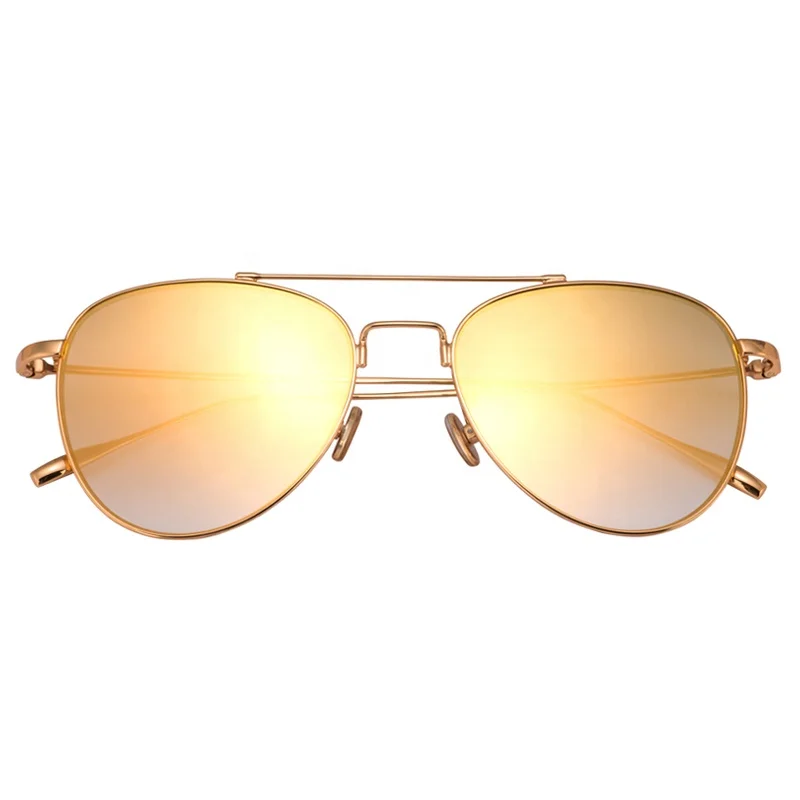 wholesale pilot metal frame custom logo polarized lens mirror aviation sunglasses 2019