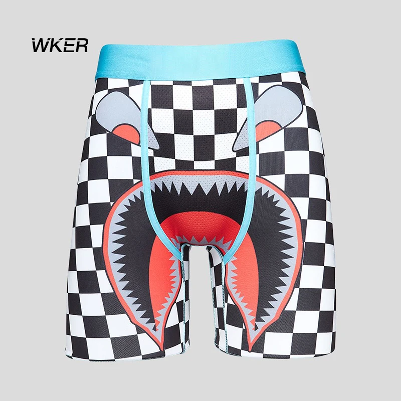 
WKER Custom LOGO Fashional Cartoon Printed Cotton Plus Size Underwear Factory Wholesale Men Boxer Briefs Gift Shorts 