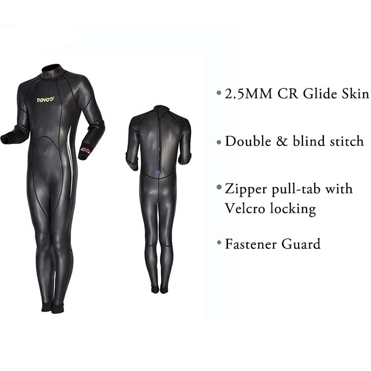 Custom 2.5 MM Triathlon Smooth Skin Neoprene Wetsuit Divng Equipment For Water Sports