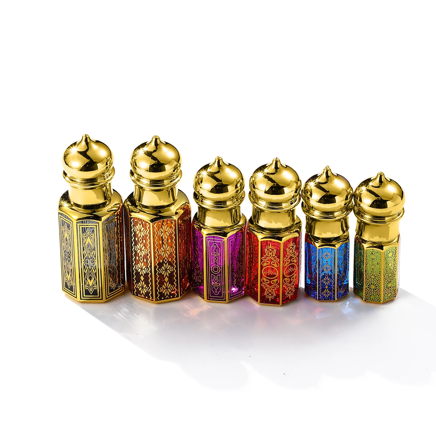 Luxury Arabic Oil Bottle Custom 3ml 6ml  12ml Empty Glass oil Perfume Bottles
