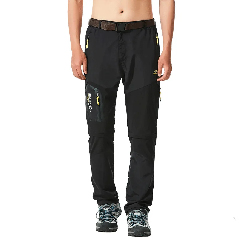 Nylon Spandex Quick Dry Stretchy Hiking Camping Pants Lightweight Breathable Patchwork Detachable Leg Outdoor Trekking Pants