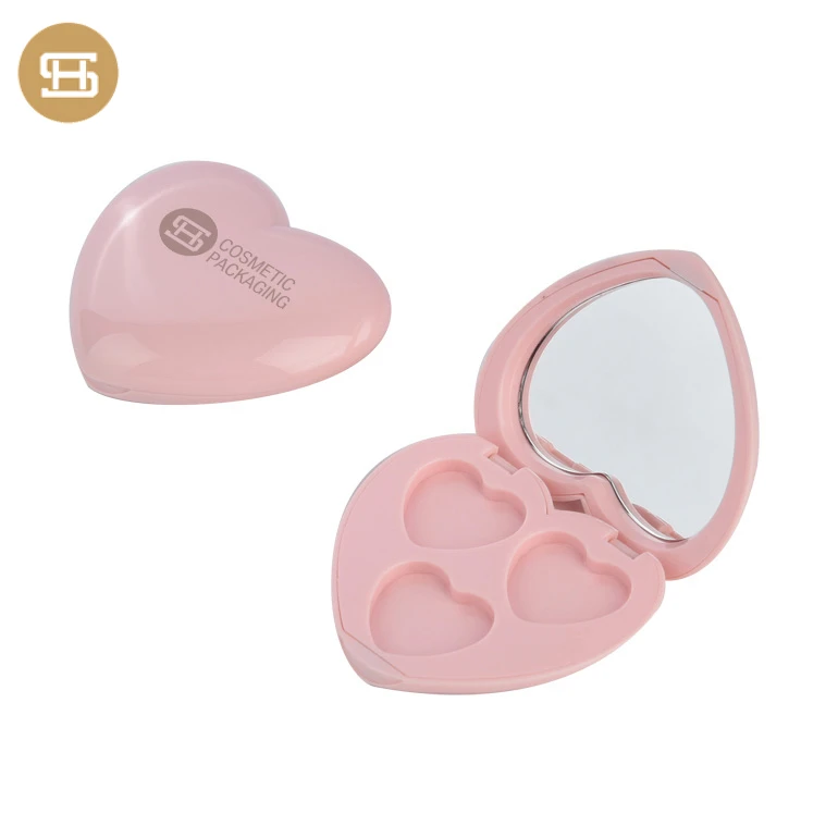 Частная этикетка необычные в форме сердца 3 вида цветов, тени для век, компактная упаковка для чехла для