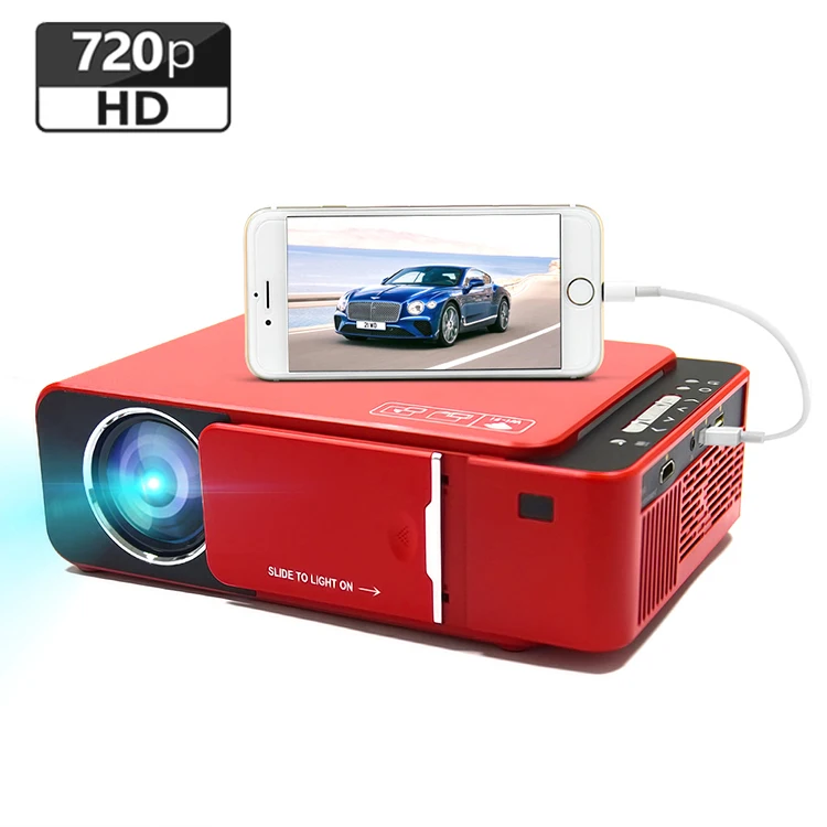 Оптовая продажа, ЖК-проектор T6 с встроенным 720P, поддержка макс. 1080P, встроенный Wi-Fi, Miracast/Airplay для мобильного телефона