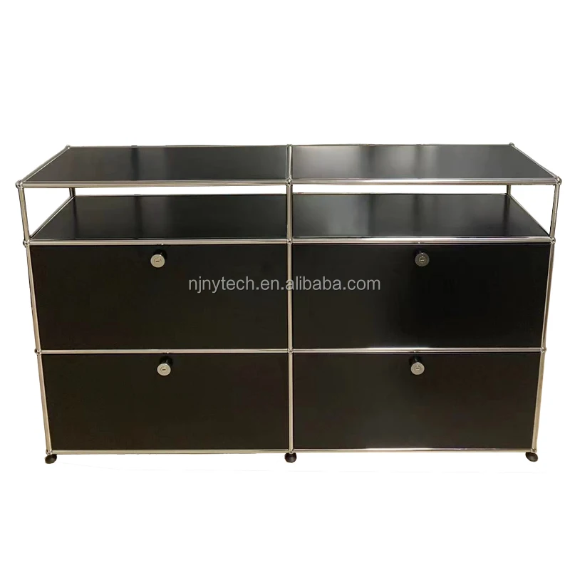 Modern fashion stainless steel sideboard module combination side cabinet TV cabinet Korean simple storage cabinet